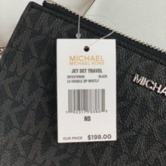 ❤️Michael Kors DoubleZip Wallet Wristlet Sig Black - Picture 6 of 8
